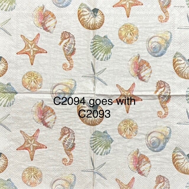Beach (C2094) - Shells, Starfish, Sea Horse Wallpaper (goes with C2093)
