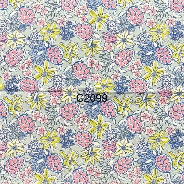 Beach (C2099) - Underwater Sea Floor with Turtles and Flowers