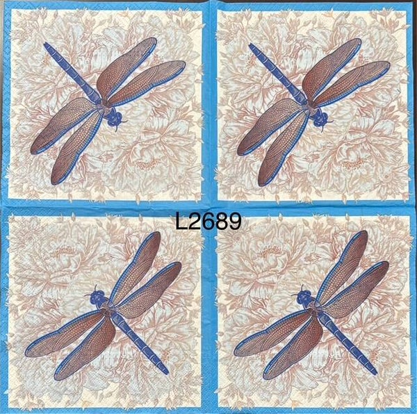 Animals (L2689) - Gray and Blue Dragonfly
