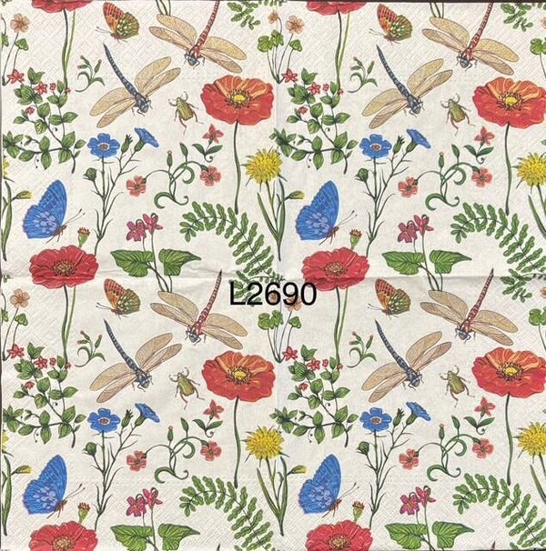 Animals (L2690) - Dragonflies and Flowers