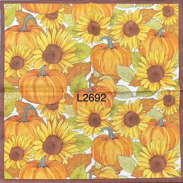 Fall (L2692) - Pumpkins and Sunflowers Wallpaper