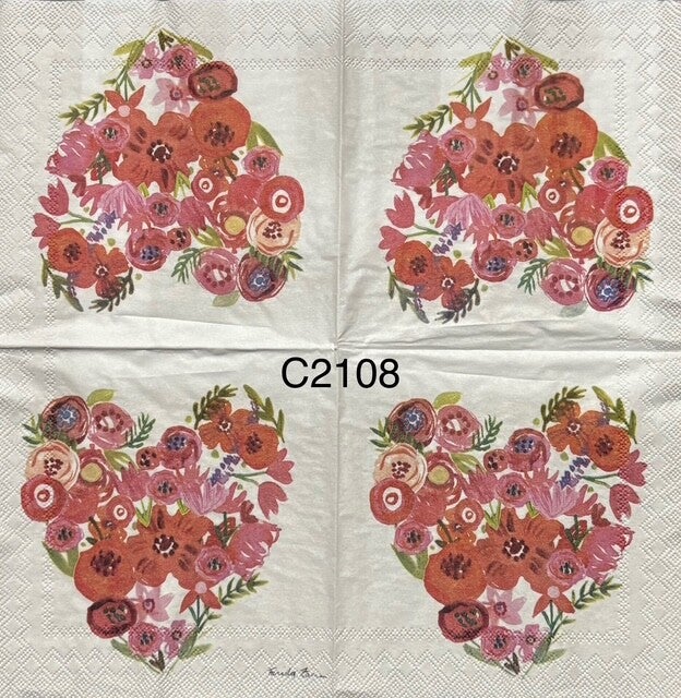 Valentines Day (C2108) - Heart Made out of Red Flowers