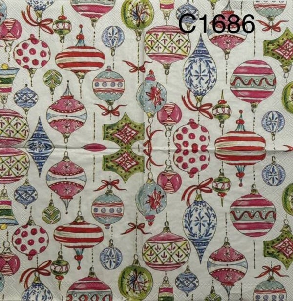 Christmas (C1686) - Pink Ornaments Wallpaper