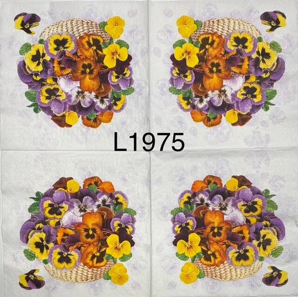 Flowers (L1975) - Basket Full of Pansies