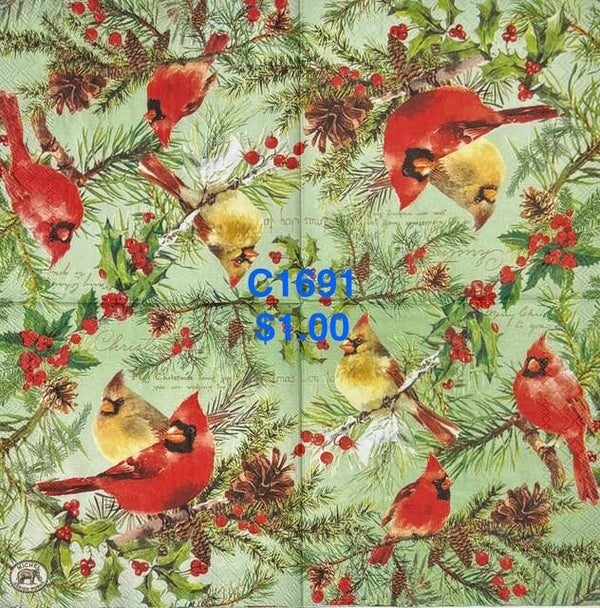 Winter (C1691) - Cardinals on Branches