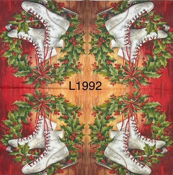 Christmas (L1992) - Ice Skates and Wreath
