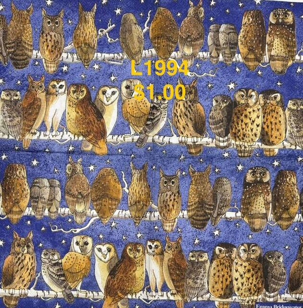 Birds (L1994) - Owls on Branches with Night Sky