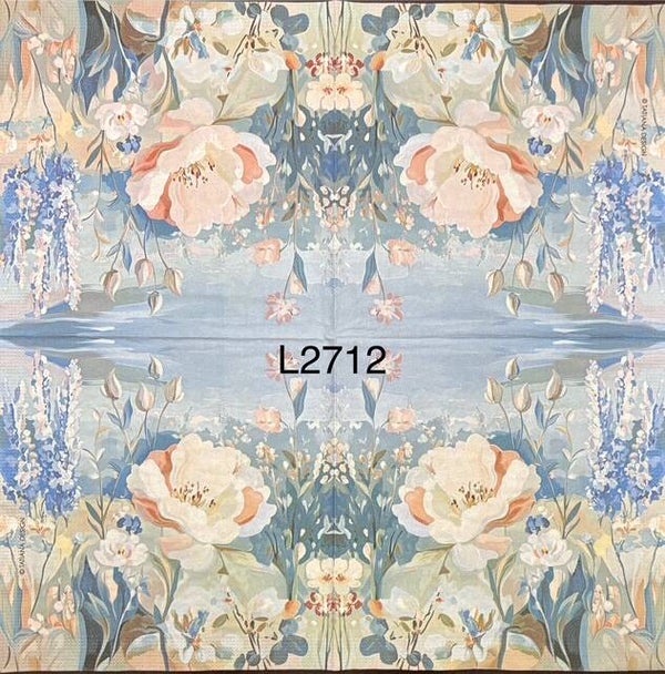 Flowers (L2712) - Orange and White Flowers with Blue Background