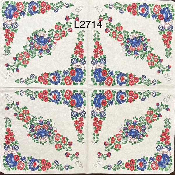 Flowers (L2714) - Red, White and Blue Flowers