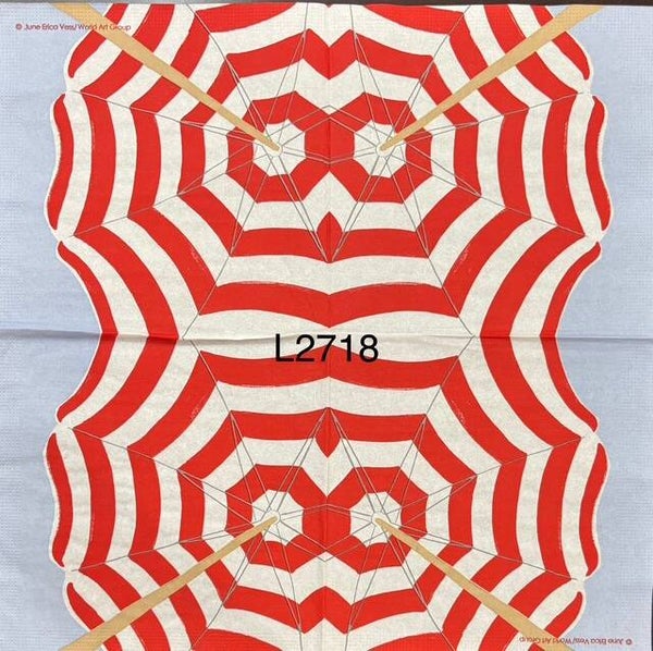 Beach (L2718) - Red and White Beach Umbrella
