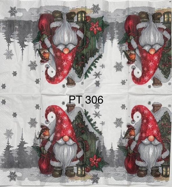Gnomes (PT306) - Christmas Gnome and Robin