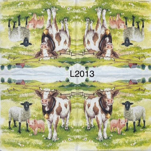 Animals (L2013) - Cow, Pig and Sheep in Pasture
