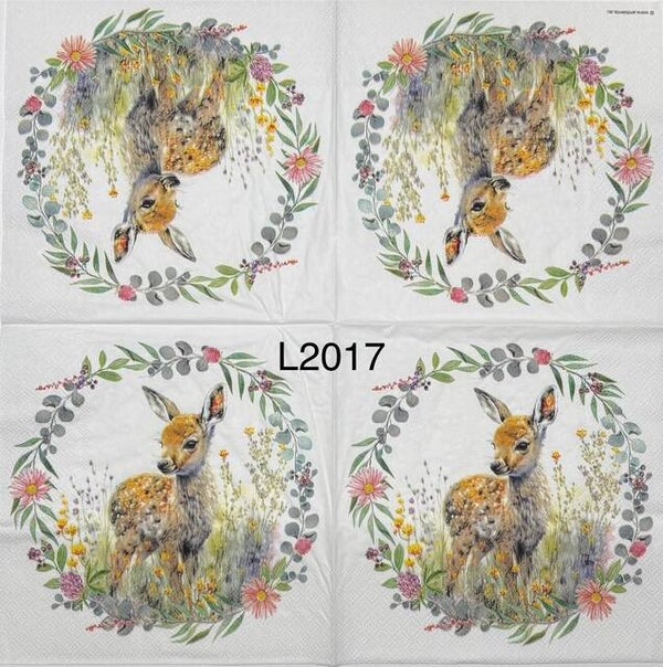 Deer (L2017) - Deer in Flower Wreath