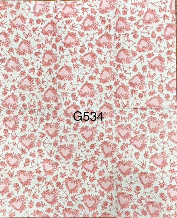 Valentines (G534) - Hearts, Flowers, Arrows, Birds, Ribbons