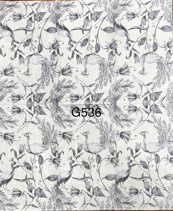 Birds (G536) - Black and White Flowers and Birds Wallpaper