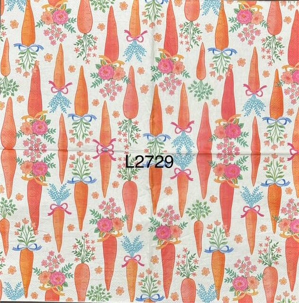 Easter (L2729) - Bright Orange Carrots with Flower Tops
