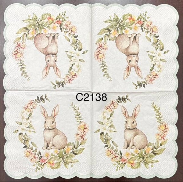 Easter (C2138) - Bunny Sitting Inside a Wreath