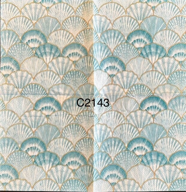 Beach (C2143) - Aqua Blue Clam Wallpaper