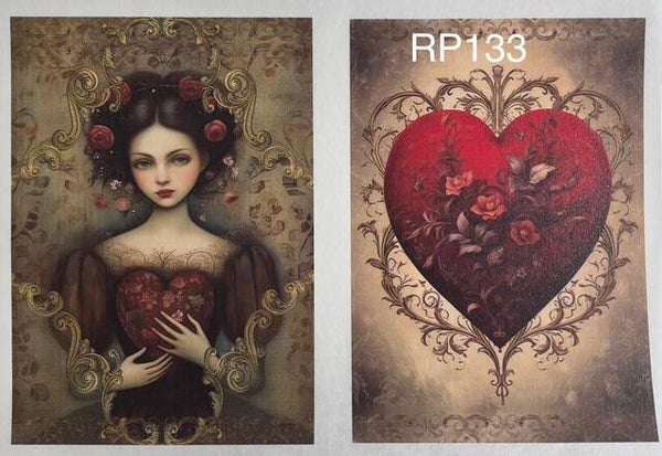 Valentines (RP133) - Lost Love Victorian Heart and Woman