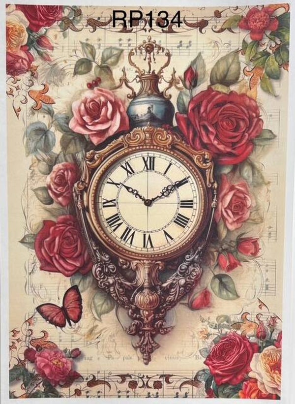 Valentines (RP134) - Lost Love Florwal Victorian Clock