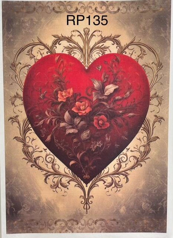 Valentines (RP135) - Lost Love Floral Victorian Heart