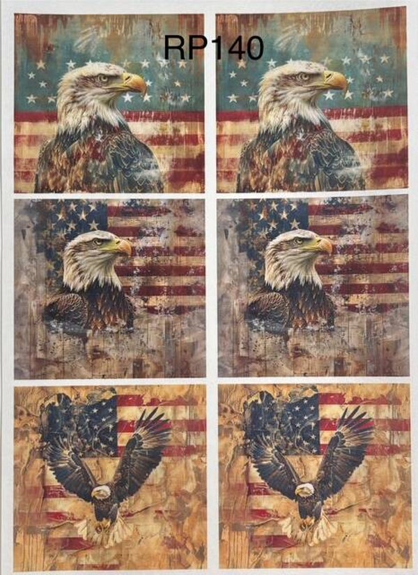 4th of July 9 (RP140) - American Grunge Eagle Squares
