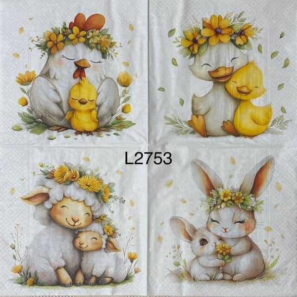 Easter (L2753) - Bunnies, Sheep, Ducks (4 different panels)