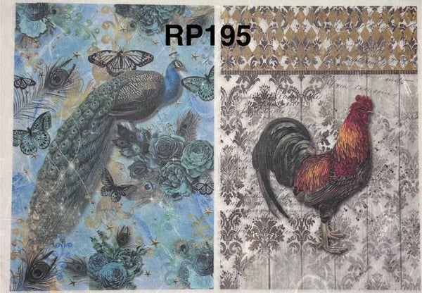Birds (RP195) - Peacock and Rooster Combo