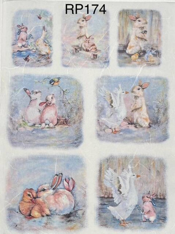 Easter (RP174) - Rabbits Standing and Relaxing with Ducks