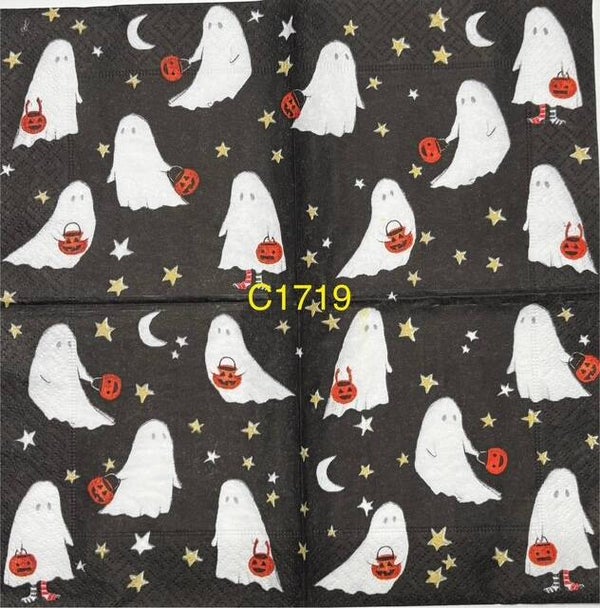 Halloween (C1719) - Ghosts with Pumpkin Trick or Treat Bucket