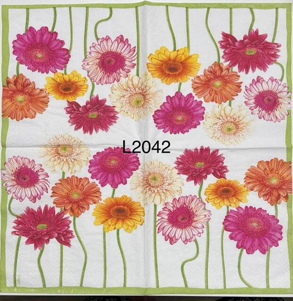 Flowers (L2042) - Pink, Orange, Yellow Gerbers