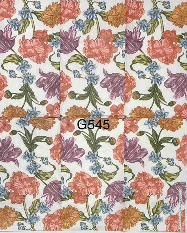 Flowers (G545) - Purple, Orange and Pink Flowers
