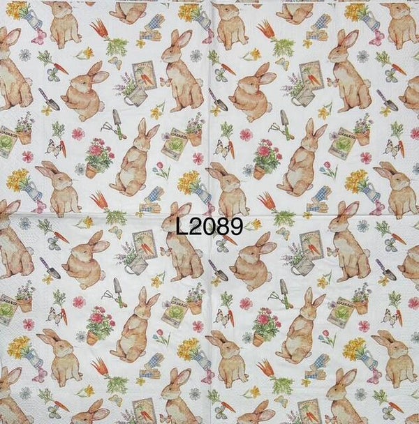 Easter (L2089) - Bunnies with Garden Tools