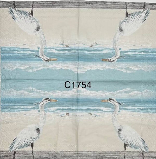 Birds (C1754) - White Heron at the Beach