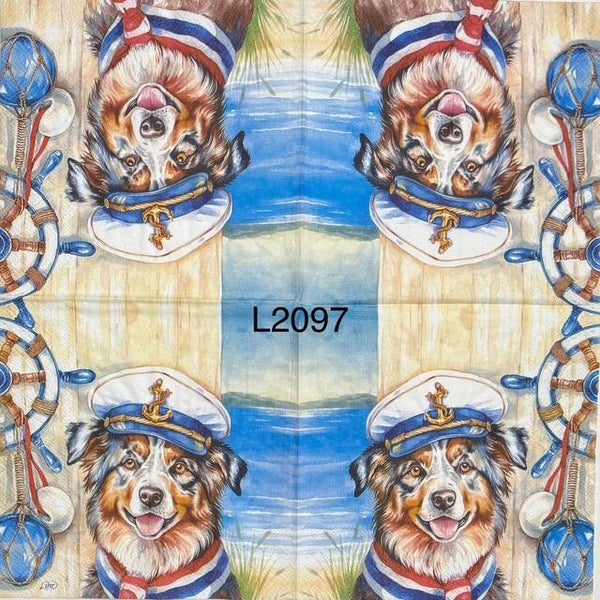 Dogs (L2097) - Sailor Dog with Captain's Hat