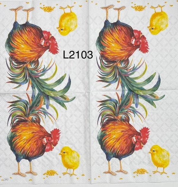 Birds (L2103) - Rooster and Baby Chick