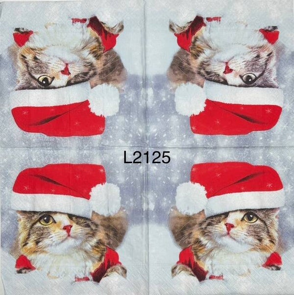 Cats (L2125) - Cat with Santa Hat