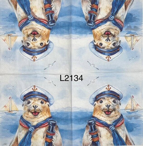 Beach (L2134) - Seal with Captain's Hat