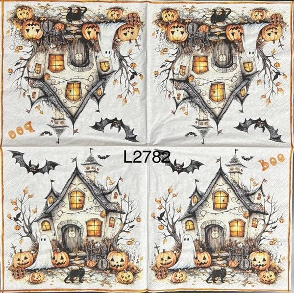 Halloween (L2782) - Spooky House with Ghosts and Pumpkins