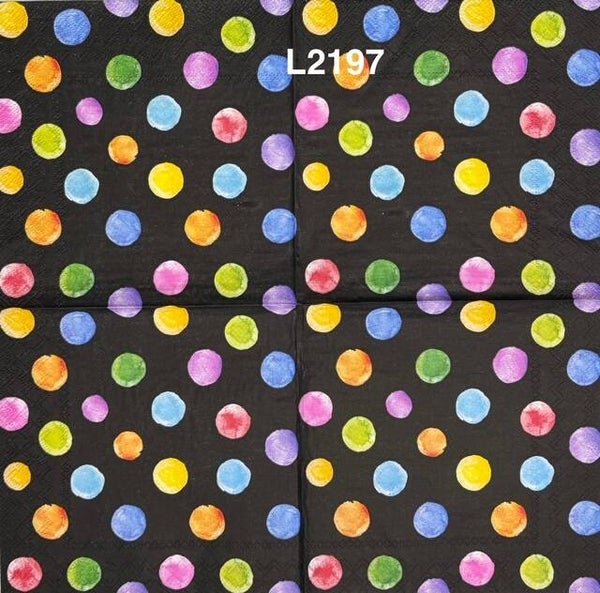 Design (L2197) - Colorful Circles Wallpaper on Black Background