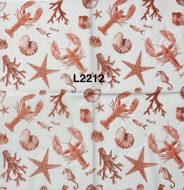 Beach (L2212) - Lobsters, Shells, Fish,  Seahorse, Starfish