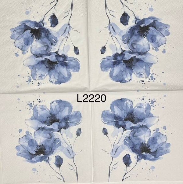 Flowers (L2220) - Blue Watercolor Poppy