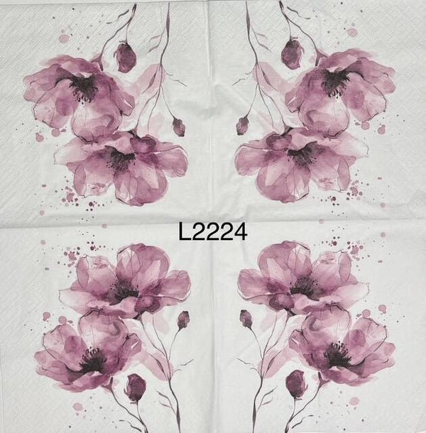 Flowers (L2224) - Burgendy Watercolor Poppy