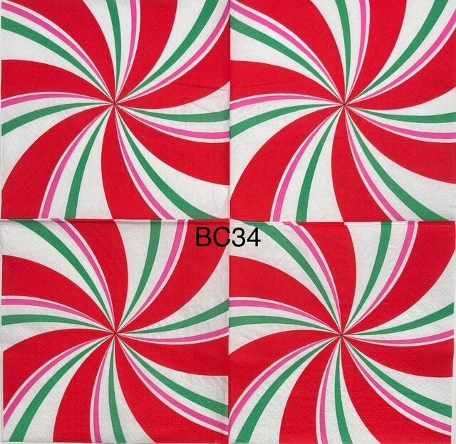 Design (BC34) - Red, White and Green Swirl