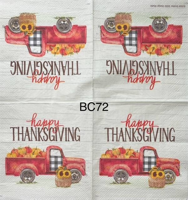 Fall (BC72) - Red Truck "Happy Thanksgiving"
