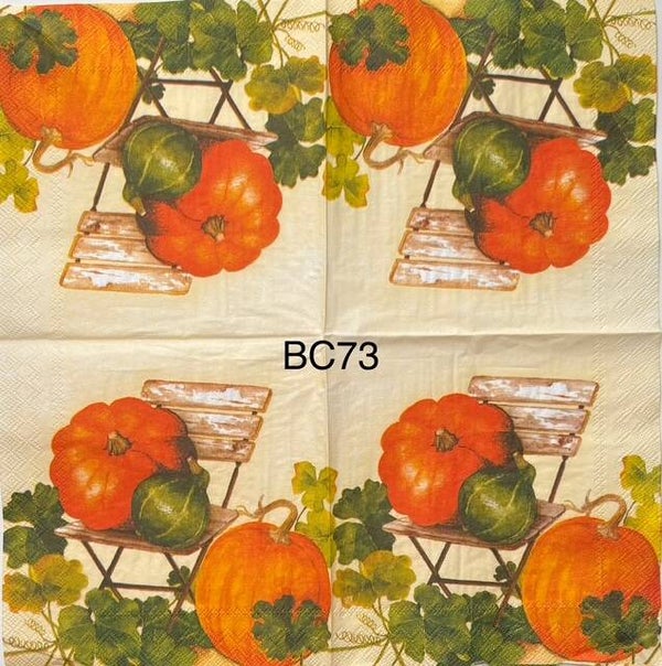 Fall (BC73) - Pumpkins on Chair
