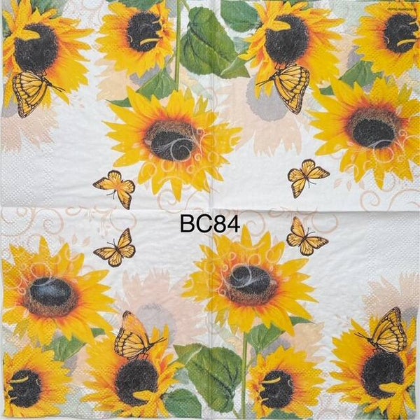 Sunflowers (BC84) - Sunflowers and Butterflies