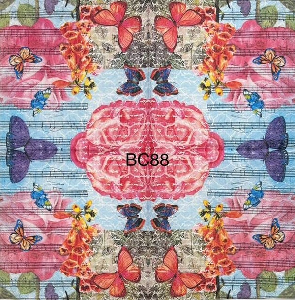 Flowers (BC88) - Flowers, Butterflies and Music Notes
