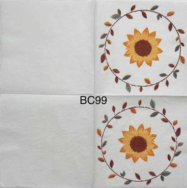 Sunflowers (BC99) - Sunflower in a Wreath