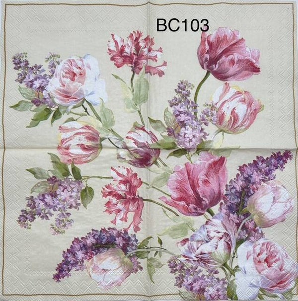 Flowers (BC103) - Pink, White and Purple Flowers
